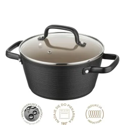 Garnek aluminiowy 20 cm 2,2 l Florina Carina, czarny