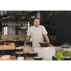 Garnek aluminiowy 24 cm 3,3 l Florina Carina, czarny
