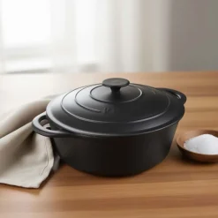 Garnek żeliwny Kinghoff, 4,5 l, czarny