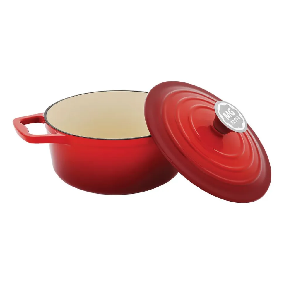 Garnek żeliwny MG Home Infinito, 4,8 l, czerwony