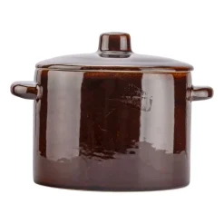 Garnek z kamionki Krystynka, 1,5 l, z pokrywką