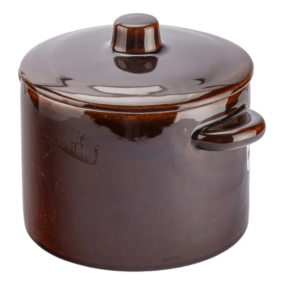 Garnek z kamionki Krystynka, 1,5 l, z pokrywką