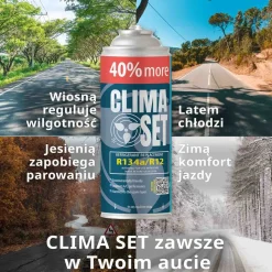 Gaz do klimatyzacji ClimaSet R134a 626 g, z przewodem z manometrem i adapterem HP/LP