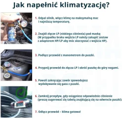 Gaz do klimatyzacji ClimaSet 3w1 R1234yf 470 g, z przewodem z manometrem i adapterem R1234yf