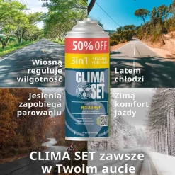Gaz do klimatyzacji ClimaSet 3w1 R1234yf 470 g, z przewodem z manometrem i adapterem R1234yf