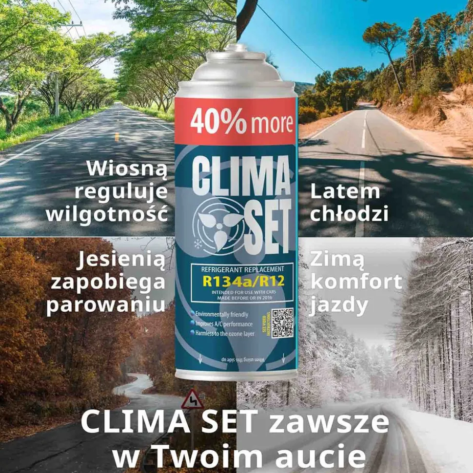 Gaz do klimatyzacji ClimaSet R134a 626 g, z przewodem z manometrem