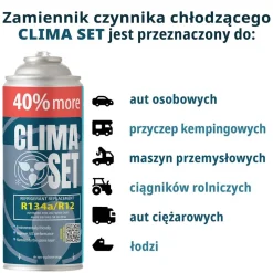 Gaz do klimatyzacji ClimaSet R134a 626 g, z przewodem z manometrem