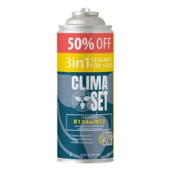 Gaz do klimatyzacji ClimaSet 3w1 R134a 626g, z przewodem z manometrem i odświeżaczem do klimatyzacji