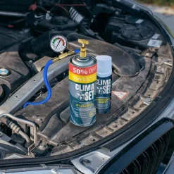 Gaz do klimatyzacji ClimaSet 3w1 R134a 626g, z przewodem z manometrem i odświeżaczem do klimatyzacji
