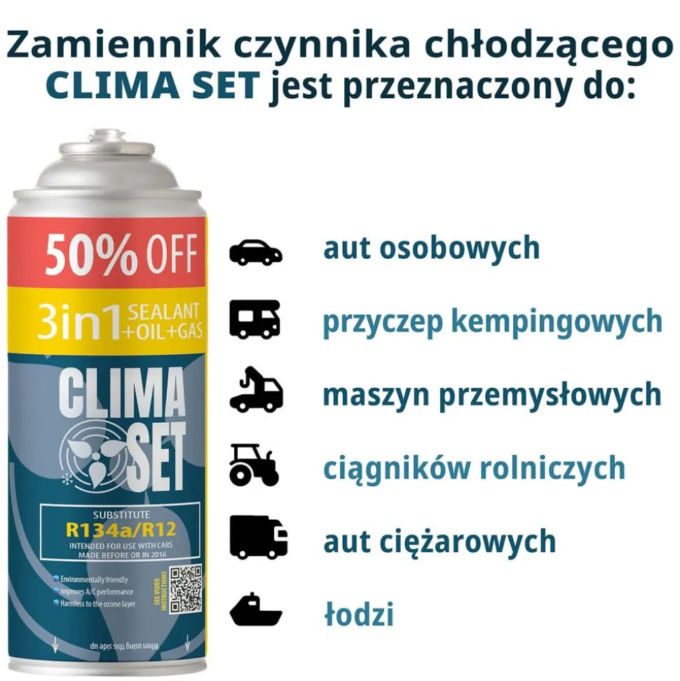 Gaz do klimatyzacji 3w1 ClimaSet R134a 2 x 626 g
