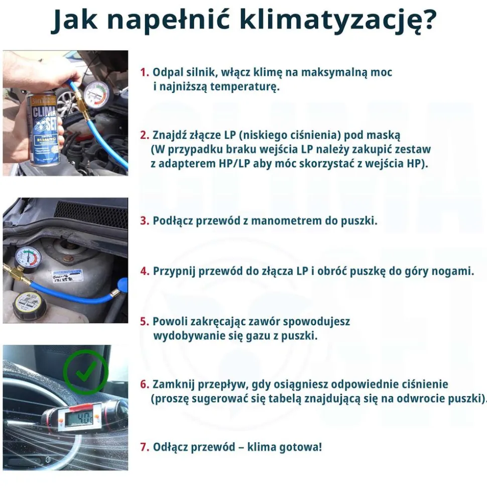 Gaz do klimatyzacji 3w1 ClimaSet R134a 2 x 626 g