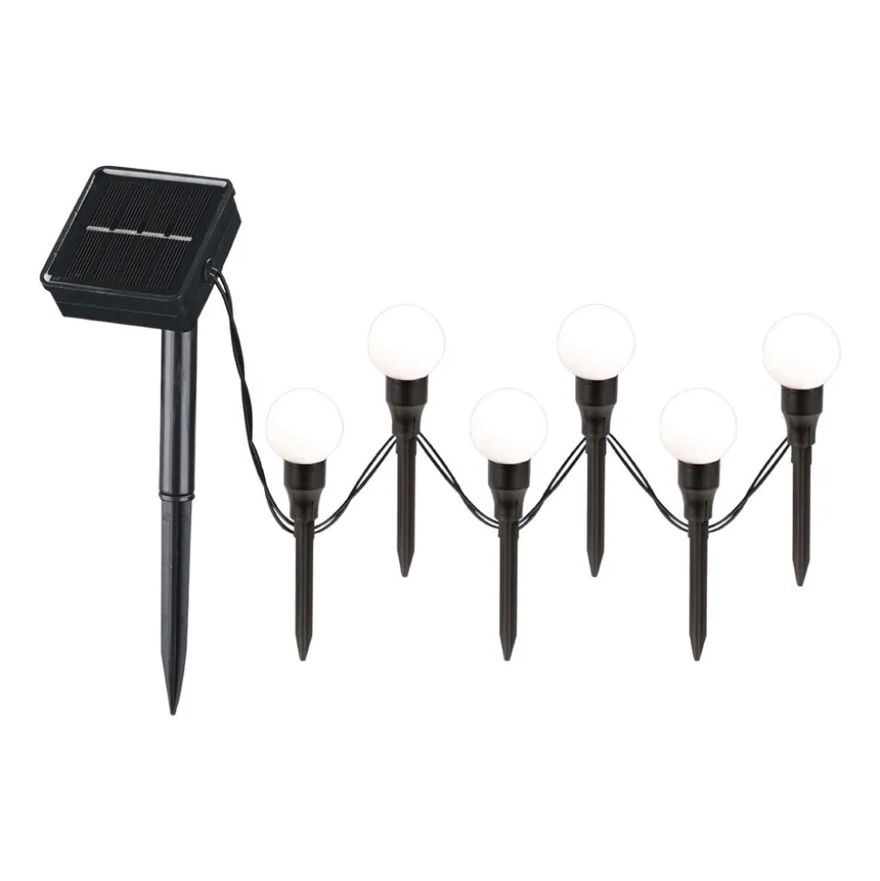 Girlanda solarna Sanico Goldlux, 6 kul LED, 2 m, wbijana w ziemię