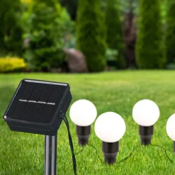 Girlanda solarna Sanico Goldlux, 6 kul LED, 2 m, wbijana w ziemię