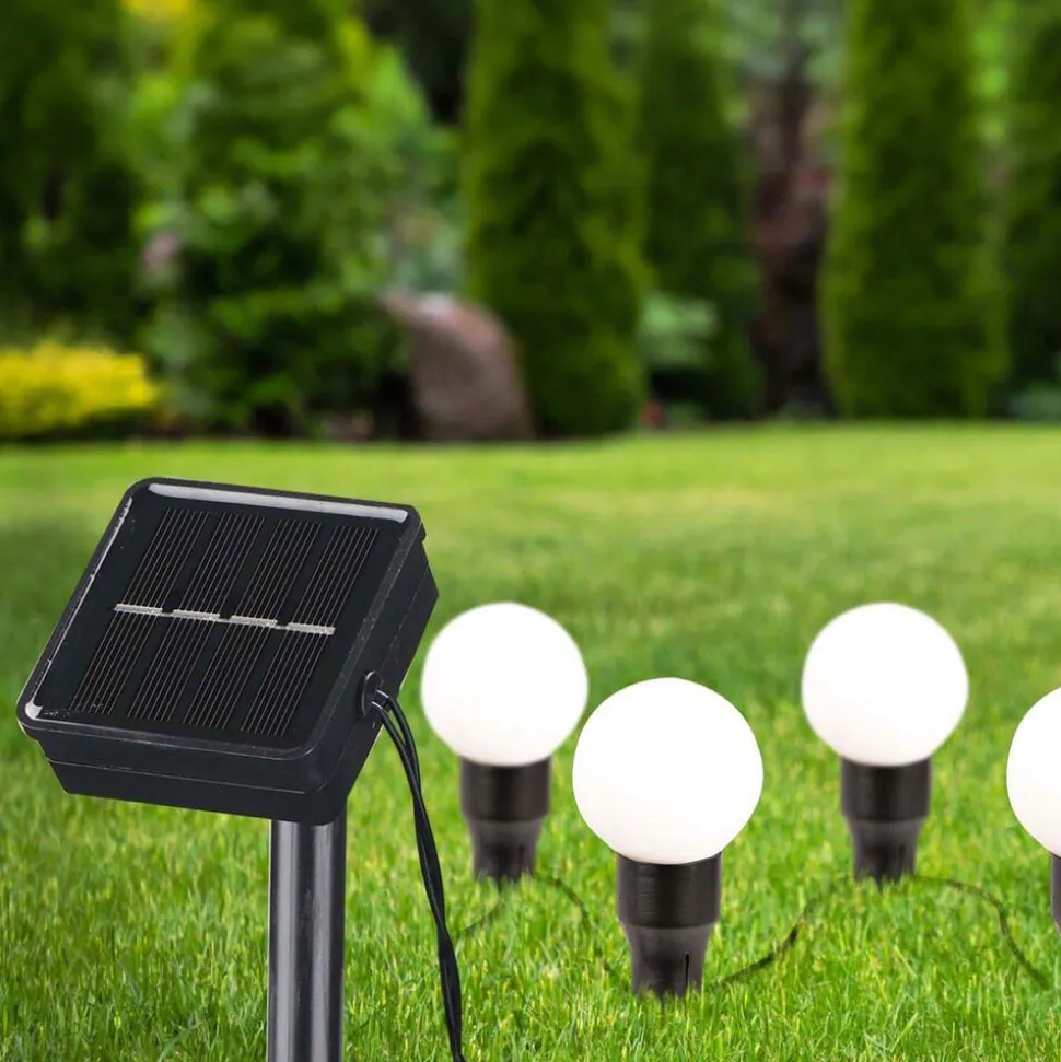 Girlanda solarna Sanico Goldlux, 6 kul LED, 2 m, wbijana w ziemię