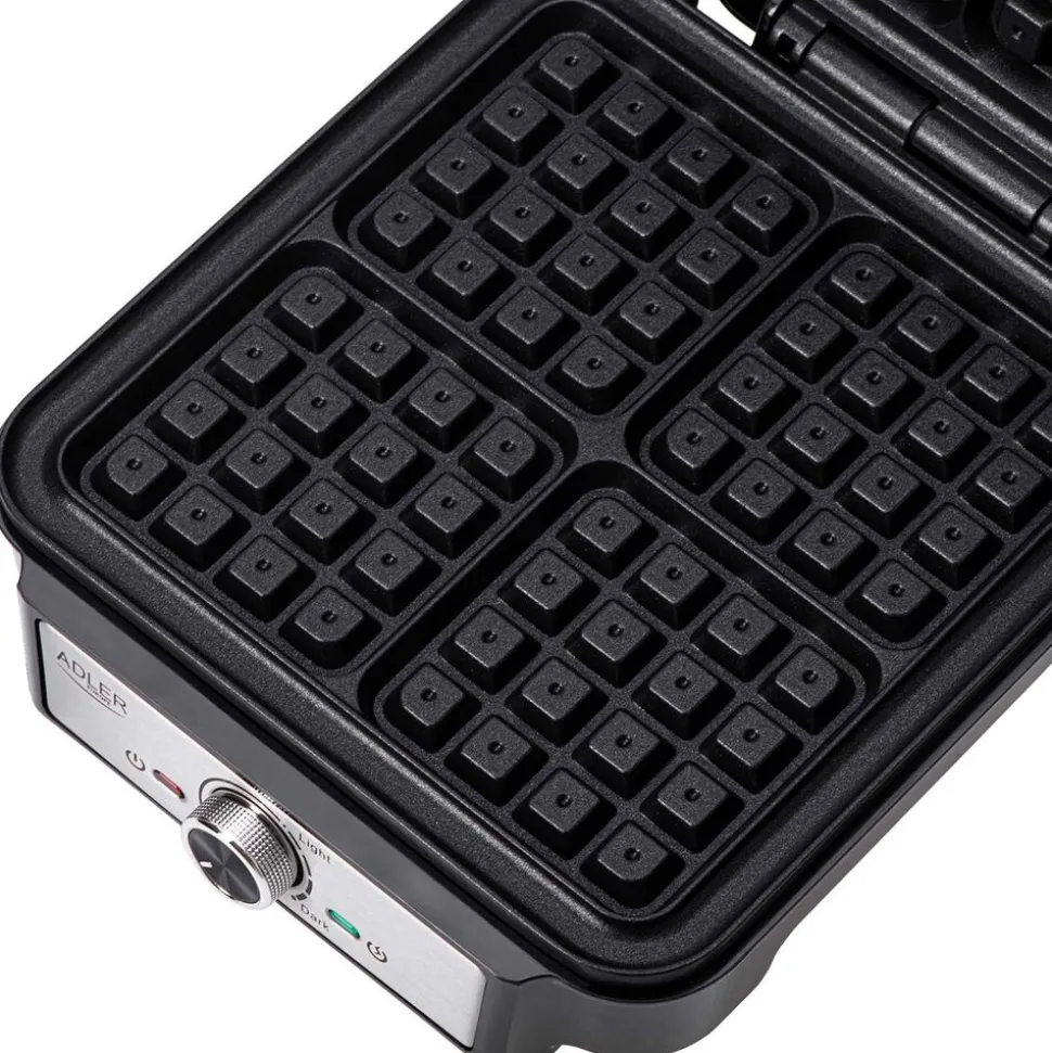 Gofrownica Adler AD 3083, 1200 W, 4 gofry, czarna
