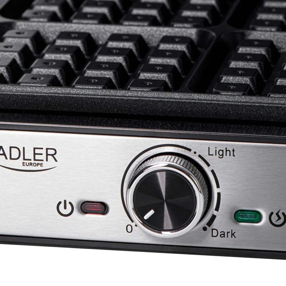 Gofrownica Adler AD 3083, 1200 W, 4 gofry, czarna