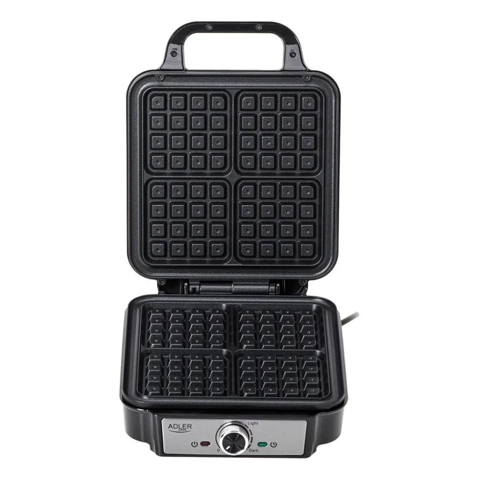 Gofrownica Adler AD 3083, 1200 W, 4 gofry, czarna