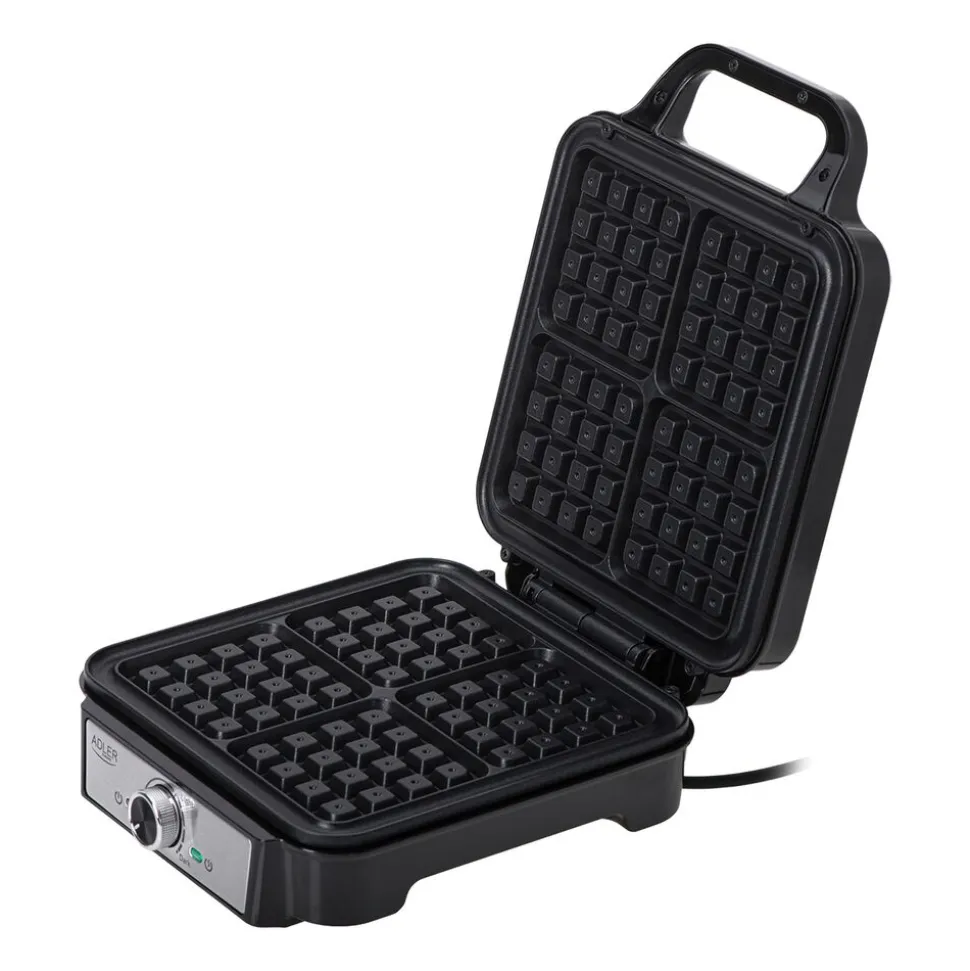 Gofrownica Adler AD 3083, 1200 W, 4 gofry, czarna