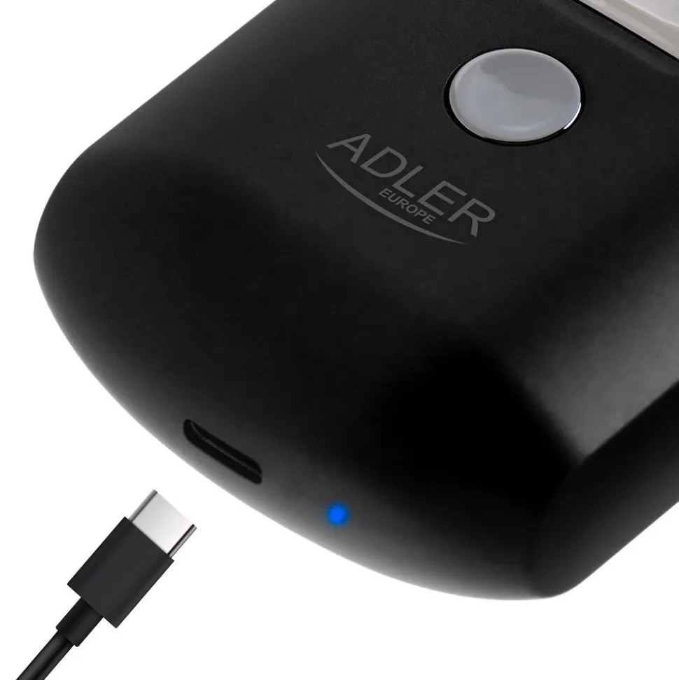 Golarka podróżna z USB, 2 głowice, czarna