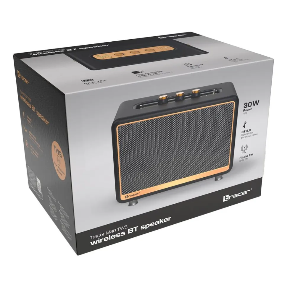 Głośnik Bluetooth Tracer TWS, 30 W, czarny
