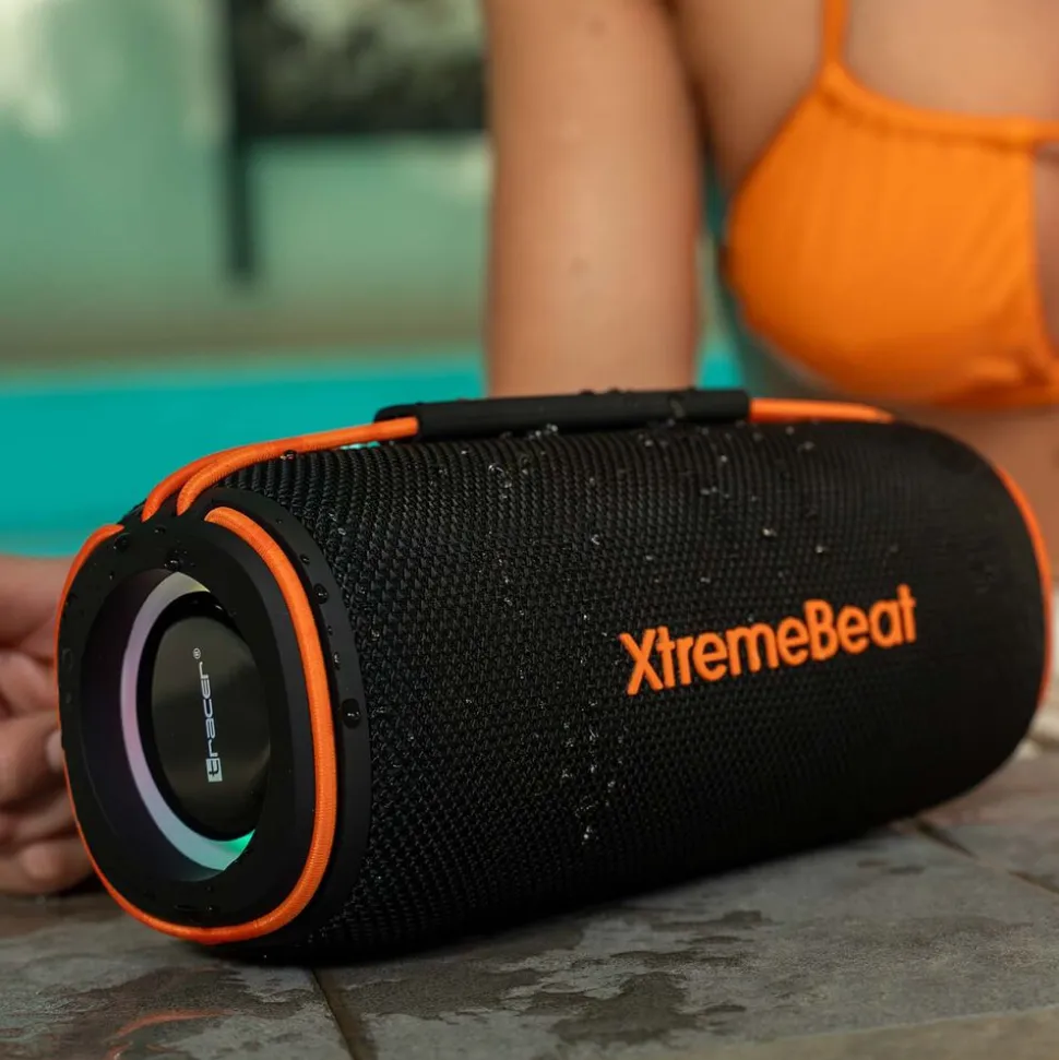Głośnik Bluetooth Tracer XtremeBeat Pro TWS BT RGB, 40 W, czarno-pomarańczowy