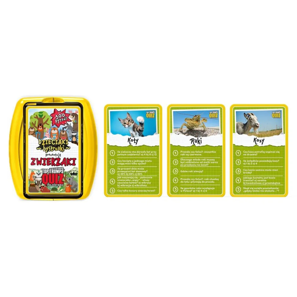 Gra karciana Top Trumps Zwierzaki Bystrzaki, gra towarzyska, 500 pytań