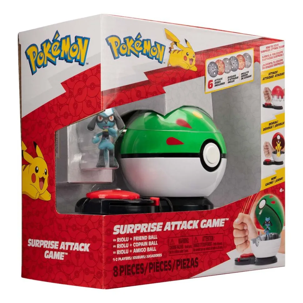 Gra Pokémon Surprise Attack seria 3, z figurką Riolu