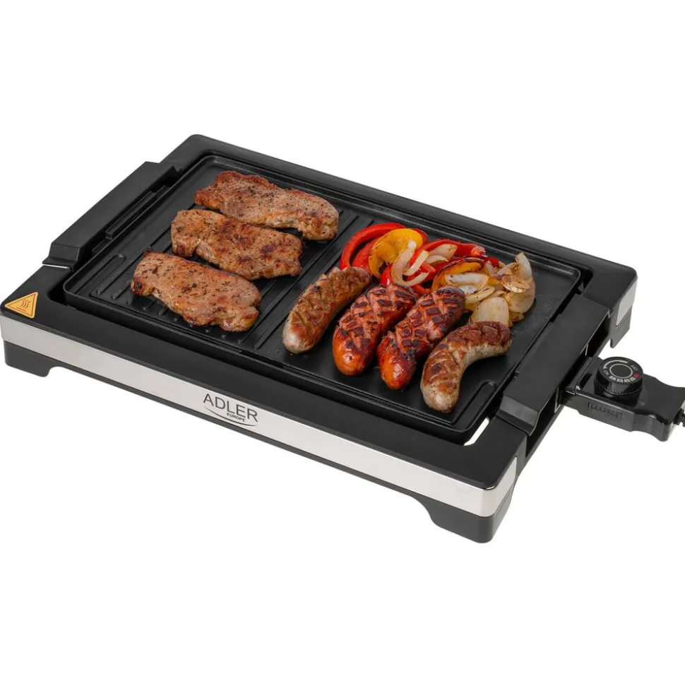 Grill elektryczny Adler AD 6614, 3000 W, 2 rodzaje powierzchni