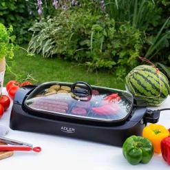 Grill elektryczny Adler AD 6610, 3000 W, ze szklaną pokrywą