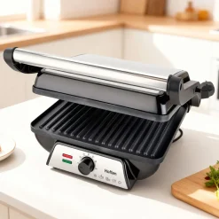 Grill elektryczny kontaktowy Hoffen, 2000 W, czarny