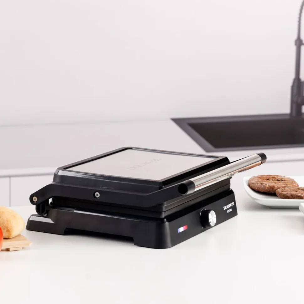 Grill elektryczny 2 w 1 Taurus Bistro Essential, 2600 W, grill kontaktowy i płyta grillowa