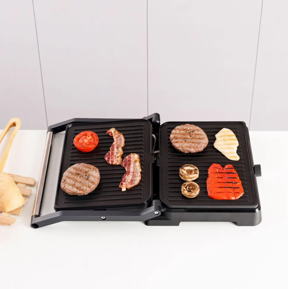 Grill elektryczny 2 w 1 Taurus Bistro Essential, 2600 W, grill kontaktowy i płyta grillowa