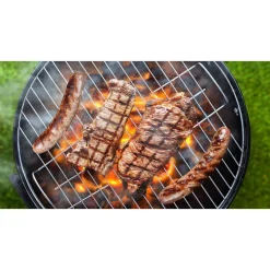 Grill kulisty 16”, czarny, z pokrywą i popielnikiem