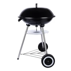 Grill kulisty 16”, czarny, z pokrywą i popielnikiem