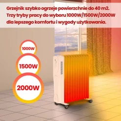 Grzejnik olejowy Extralink, 2500 W