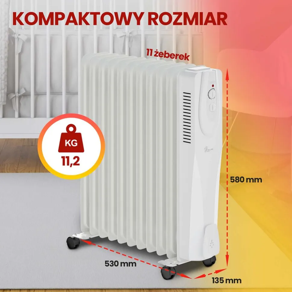 Grzejnik olejowy Extralink, 2500 W