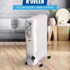 Grzejnik olejowy Noveen OH999, 2000 W, inteligentne gniazdko WiFi Tuya