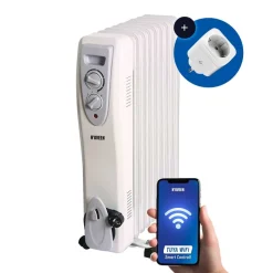 Grzejnik olejowy Noveen OH999, 2000 W, inteligentne gniazdko WiFi Tuya
