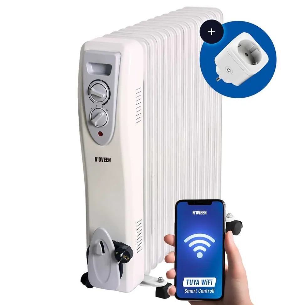 Grzejnik olejowy Noveen OH1399, 3000 W, inteligentne gniazdko WiFi Tuya