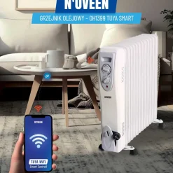 Grzejnik olejowy Noveen OH1399, 3000 W, inteligentne gniazdko WiFi Tuya