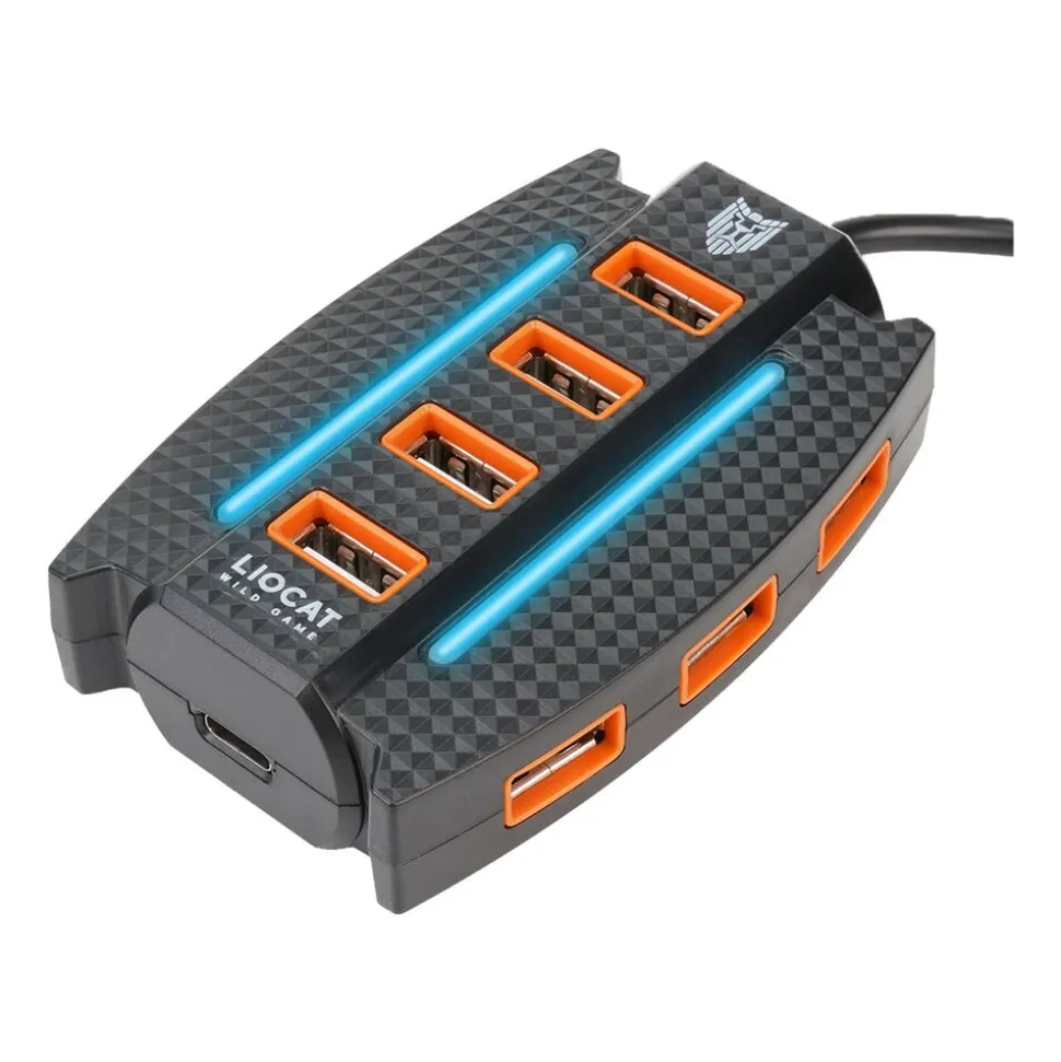Hub USB Liocat HX 312 C, 11 portów, czarny