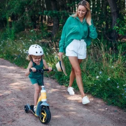 Hulajnoga trójkołowa i jeździk MoMi Elios 2 w 1, żółta