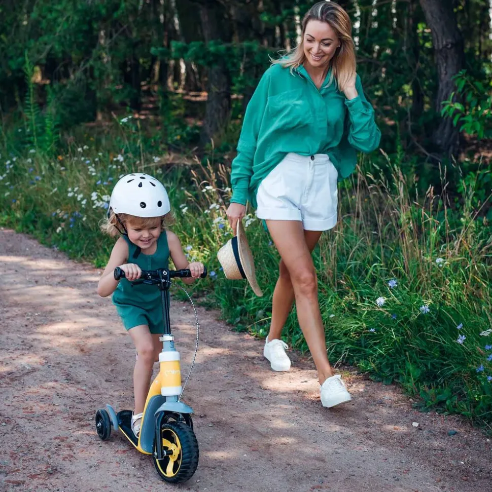 Hulajnoga trójkołowa i jeździk MoMi Elios 2 w 1, żółta