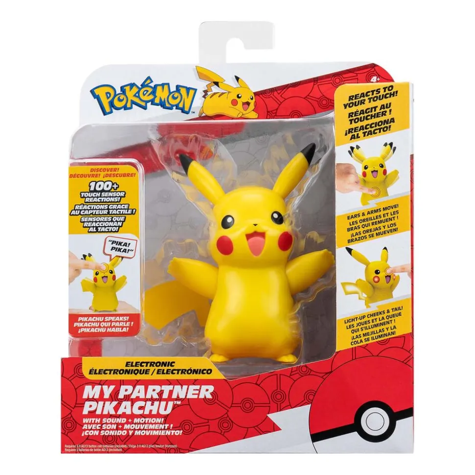 Interaktywna figurka Pokémon Mój Partner Pikachu, ze światłem i dźwiękiem
