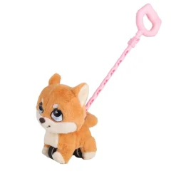 Interaktywny zwierzak Elefun Shiba-inu, z dźwiękiem i rączką do prowadzenia