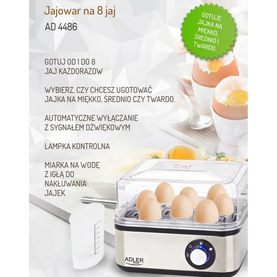 Jajowar Adler AD 4486, na 8 jajek