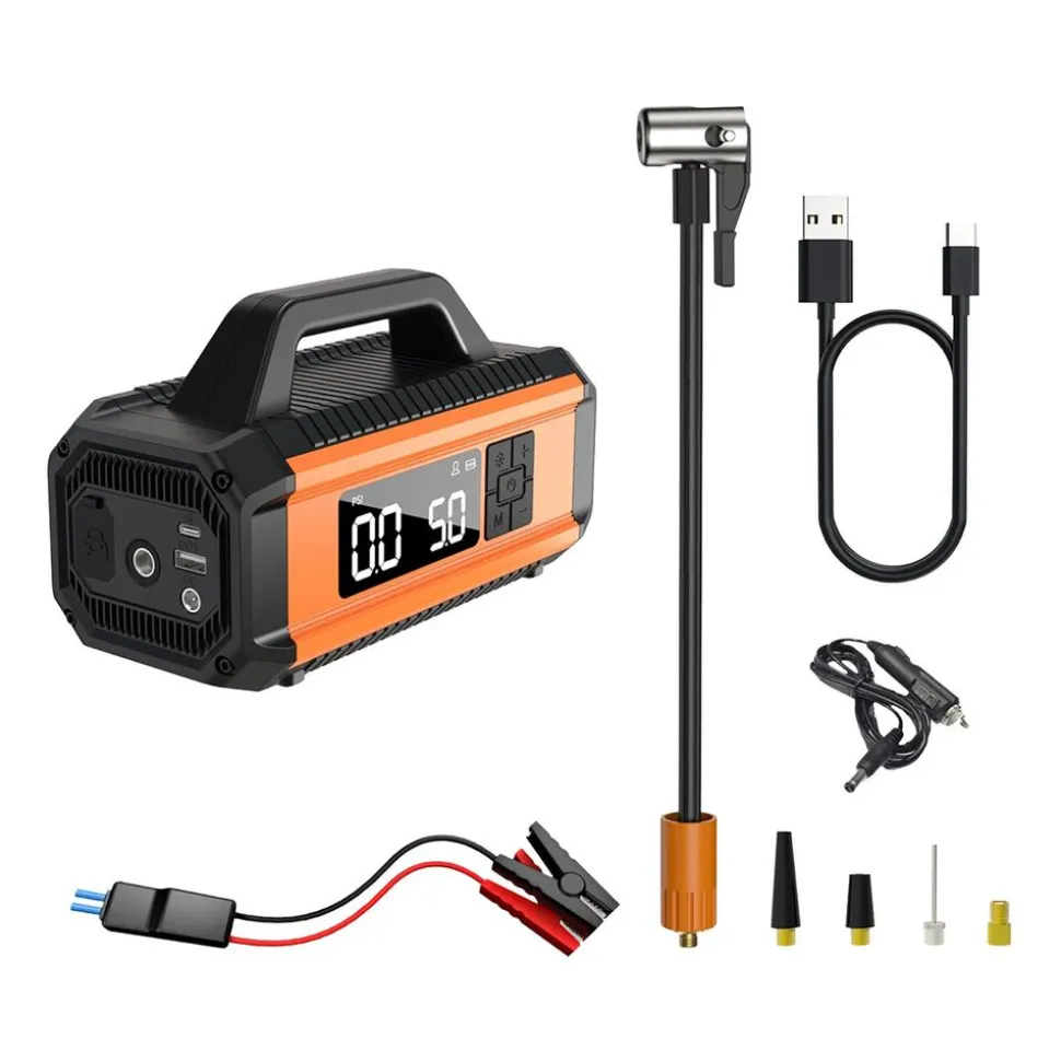 Jump starter 2 w 1 PCMOS Y-QB05, 10000 mAh, z kompresorem