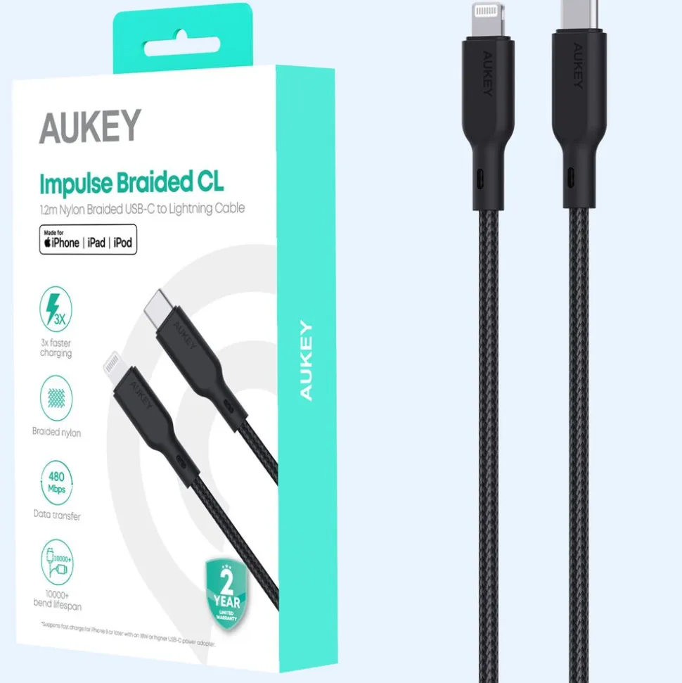 Kabel USB-C-Lightning Aukey CB-CL5, 1,2 m