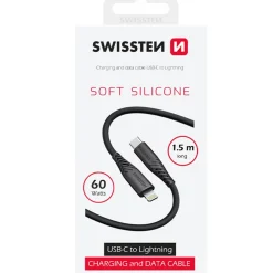 Kabel USB-C - Lightning Swissten, 60 W, 1,5 m