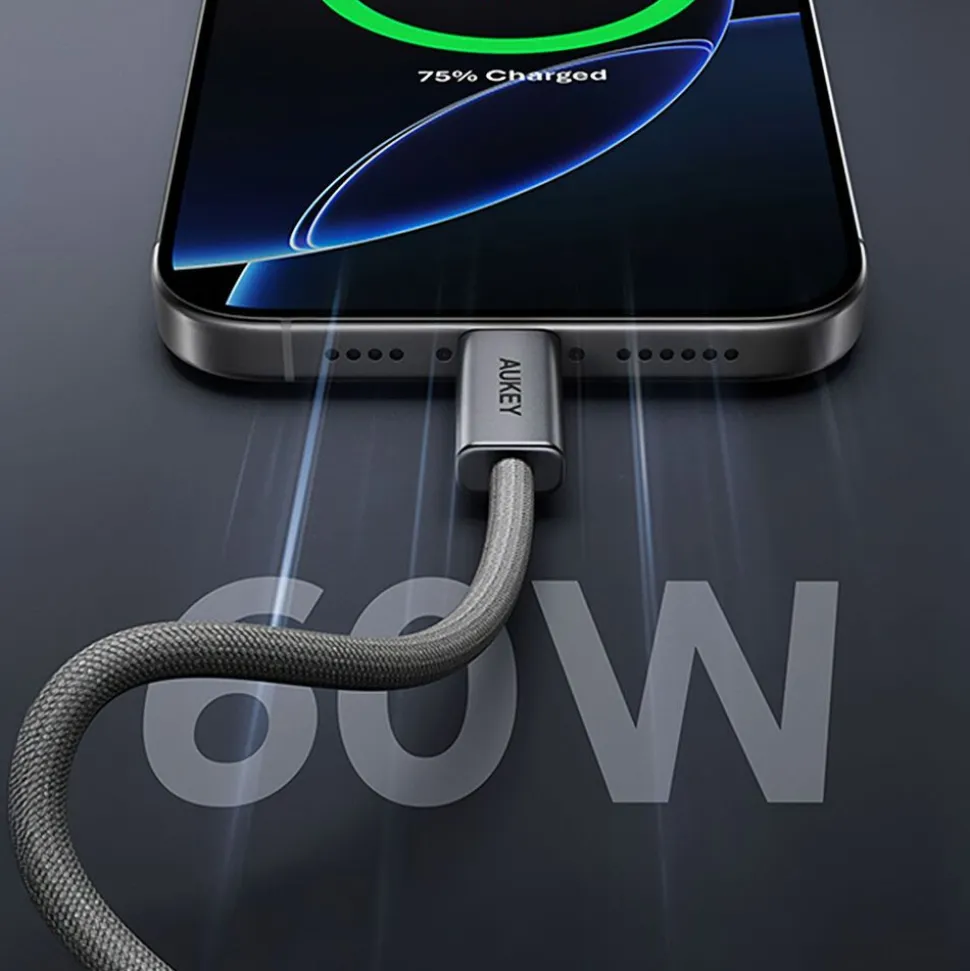 Kabel USB-C-USB-C Aukey CB-DCC062, 60 W, 1,8 m